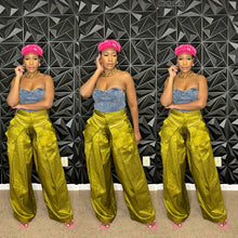 Load image into Gallery viewer, High Waisted Baggy Cargo Wide Leg Pants
